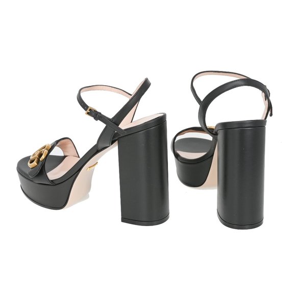 Gucci Women's 573021 GG Marmont Leather Platform Sandals - Picture 3 of 16